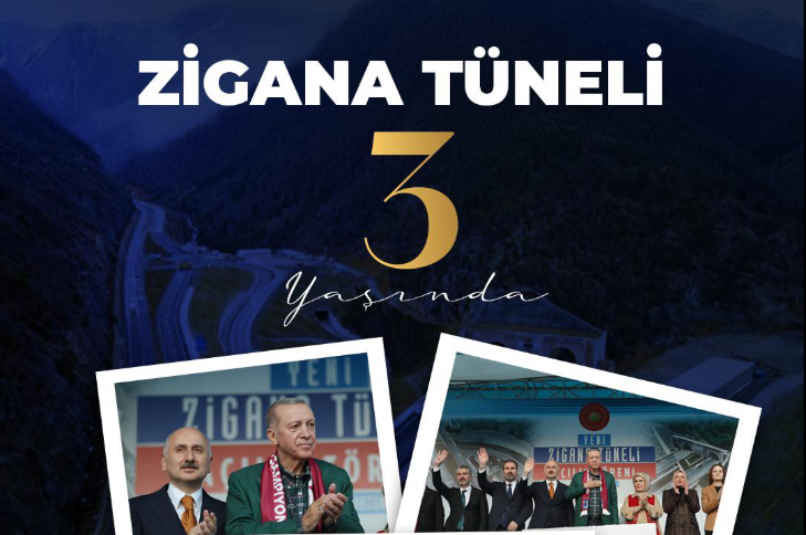 Zigana Tüneli 3 Yaşında