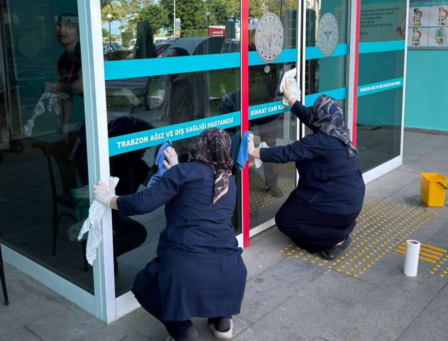Trabzon Ağız ve Diş Sağlığı Hastanesi’nde Titiz Temizlik Çalışması